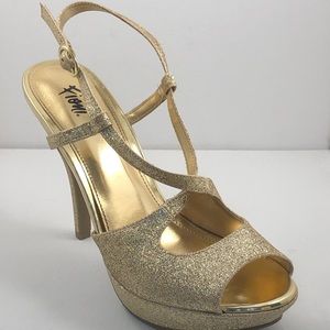 FIONA Gold Glittery Heels